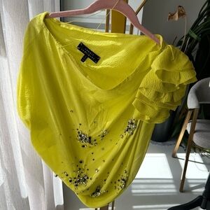 Robert Rodriguez Asymmetrical Neon Yellow Top